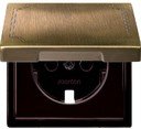 Schneider Electric Merten Artec/Antique MTN2340-4143 Крышка розетки (2P+E, крышка, шторки, латунь)