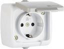EKF EFR16-029-30-54 Мурманск Розетка 1-местная 16А с заземлением с крышкой IP54 серый с защитными шторками