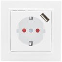 EKF ERR16-028-100-USB Розетка 1-местная СП с/з Минск 16А белая с защ. штор. с USB 1А