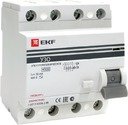 EKF elcb-4-40-100-em-pro Устройство защитного отключения УЗО ВД-100 4P 40А/100мА (электромеханическое) PROxima