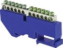 EKF sn1-63-12-d Шина "0" N (6x9мм) 12 отв. никель синий изолятор на DIN-рейку PROxima