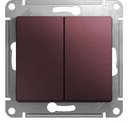 Schneider Electric Glossa GSL001165 Переключатель двухклавишный (10 А, под рамку, с/у, баклажан)