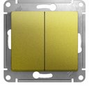 Schneider Electric Glossa GSL001065 Переключатель двухклавишный (10 А, под рамку, с/у, фисташковый)