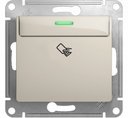 Schneider Electric Glossa GSL000969 Выключатель карточный (10 А, подсветка, под рамку, скрытая установка, молочный)