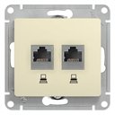 Schneider Electric Glossa GSL000985KK Розетка двойная компьютерная (2xRJ45, под рамку, скрытая установка, молочная)