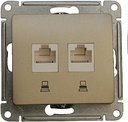 Schneider Electric Glossa GSL000485KK Розетка двойная компьютерная (2xRJ45, под рамку, скрытая установка, титан)
