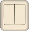 Schneider Electric Прима VA5U-214M-SI Выключатель 2-клавишный (10 А, в сборе, о/у, слоновая кость)