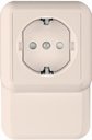 Schneider Electric Прима RA16-003-2M-BI Розетка одинарная с заземляющим контактом (16 А, IP20, в сборе, открытая установка, шторки, белая)