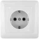 Schneider Electric Прима RA16-003-1-SI Розетка одинарная с заземляющим контактом (16 А, IP20, в сборе, открытая установка, шторки, слоновая кость)