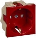 Schneider Electric W45 RN16-113-K Розетка одинарная с заземляющим контактом (16 А, IP20, под рамку, скрытая установка, шторки, красная)