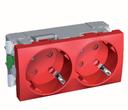 Schneider Electric Altira ALB45256 Розетка двойная с заземляющим контактом (16 А, IP20, под рамку, скрытая установка, шторки, красная)