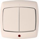 Schneider Electric Рондо VS5U-227-SI Выключатель 2-клавишный (10 А, в сборе, с/у, слоновая кость)