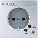 Jung AL2521KINAUF Розетка Schuko с заземляющим контактом и шторками (16 А, поле для надписи, под рамку, скрытая установка, алюминий)