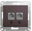 Schneider Electric Glossa GSL001385KK Розетка двойная компьютерная (2xRJ45, под рамку, скрытая установка, графит)