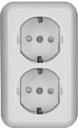 Schneider Electric Прима RA16-757-B Розетка двойная с заземляющим контактом (16 А, IP20, в сборе, открытая установка, шторки, белая)
