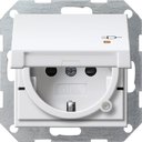 Gira System55 276327 Розетка SCHUKO с заземляющим контактом (16 А, шторки, крышка, подсветка, под рамку, скрытая установка, белая матовая)