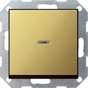 Gira System55 0136604 Выключатель одноклавишный (10 А, индикация, под рамку, скрытая установка, латунь)