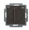 ABB Basic55 2CKA001101A0929 Выключатель жалюзи поворотный (10 А, без фиксации, под рамку, скрытая установка, chateau-черный)