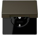 Jung Le Corbusier LC1520KIKL32140 Розетка с крышкой и с заземляющим контактом (16 А, под рамку, шторки, скрытая установка, ombre naturelle 31)