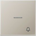 Jung LS990 ES2990KO5K Клавиша одиночная с линзой (символ "звонок", нержавеющая сталь)