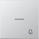 Jung LS990 AL2990KO5K Клавиша одиночная с линзой (символ "звонок", алюминий)