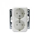 ABB Jussi 2TKA000759G1 Розетка двойная DoubleSCHUKO (16 А, под рамку, скрытая установка, з/к, белая)