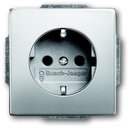 ABB Pure steel 2011-0-3850 Розетка Schuko (16A, под рамку, с/у, з/к, сталь)