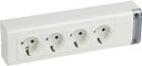 Legrand 050626 Розетка четверная с заземляющим контактом (16 А, в сборе, о/у, шторки, белая)