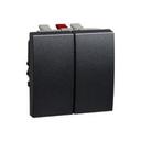 Schneider Electric Altira ALB46056 Переключатель двухклавишный (16 А, под рамку, с/у, металлик серебристый