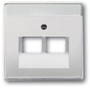 ABB Pure steel 2CKA001710A3764 Крышка розетки телефонной/компьютерной (2хRJ11/RJ45, сталь)
