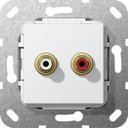 Gira System55 563103 Розетка аудио переходник (2хAudio, под рамку, скрытая установка, белая глянцевая)