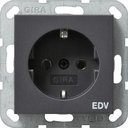 Gira System55 045828 Розетка SCHUKO с заземляющим контактом (16 А, маркировка, под рамку, скрытая установка, антрацит)