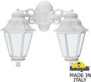 Fumagalli Porpora/Anna E22.141.000.WYF1RDN Светильник консольный уличный на стену с 2 фонарями 490 мм (корпус белый, плафон опал)