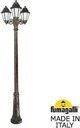 Fumagalli Ricu Bisso/Anna 3L E22.157.S30.BYF1R Светильник садовый с 3 фонарями 2340 мм (корпус античная бронза, плафон опал)
