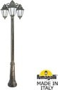 Fumagalli Ricu Bisso/Anna 3L Dn E22.157.S30.BYF1RDN Светильник садовый с 3 фонарями 2130 мм (корпус античная бронза, плафон опал)