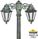 Fumagalli Artu Bisso/Anna 2L E22.158.S20.BXF1RDN Светильник садовый с 2 фонарями 1630 мм (корпус античная бронза, плафон прозрачный)