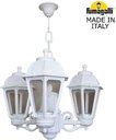 Fumagalli Sichem/Saba 3L K22.120.S30.WXF1R Люстра уличная с 3 фонарями 690 мм (корпус белый, плафон прозрачный)