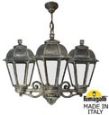 Fumagalli Sichem/Saba 3L K22.120.S30.BXF1R Люстра уличная с 3 фонарями 690 мм (корпус античная бронза, плафон прозрачный)