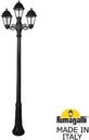 Fumagalli Ricu Bisso/Saba 2+1 K22.157.S21.AXF1R Светильник садовый с 3 фонарями 2480 мм (корпус черный, плафон прозрачный)