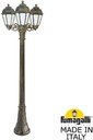 Fumagalli Artu Bisso/Saba 3L K22.158.S30.BYF1R Светильник садовый с 3 фонарями 1860 мм (корпус античная бронза, плафон опал)