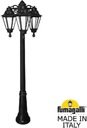 Fumagalli Gigi Bisso/Rut 3L E26.156.S30.AXF1RDN Светильник садовый с 3 фонарями 1850 мм (корпус черный, плафон прозрачный)