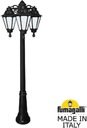 Fumagalli Gigi Bisso/Rut 3L E26.156.S30.AYF1RDN Светильник садовый с 3 фонарями 1850 мм (корпус черный, плафон опал)