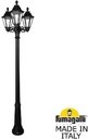 Fumagalli Ricu Bisso/Rut 3L E26.157.S30.AXF1R Светильник садовый с 3 фонарями 2500 мм (корпус черный, плафон прозрачный)