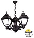 Fumagalli Sichem/Cefa 3L U23.120.S30.AYF1R Люстра уличная с 3 фонарями 690 мм (корпус черный, плафон опал)
