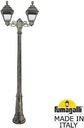 Fumagalli Bisso/Cefa 2L U23.156.S20.BXF1R Светильник садовый с 2 фонарями 2170 мм (корпус античная бронза, плафон прозрачный)