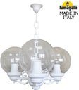 Fumagalli Sichem/G250 3L G25.120.S30.WXE27 Люстра уличная с 3 фонарями 690 мм (корпус белый, плафон прозрачный)
