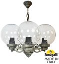Fumagalli Sichem/G250 3L G25.120.S30.BXE27 Люстра уличная с 3 фонарями 690 мм (корпус античная бронза, плафон прозрачный)