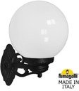 Fumagalli Bisso/G250 G25.131.000.AYE27 Светильник консольный уличный на стену с 1 фонарем 360 мм (корпус черный, плафон матовый)