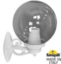 Fumagalli Bisso/G250 G25.131.000.WZE27 Светильник консольный уличный на стену с 1 фонарем 360 мм (корпус белый, плафон дымчатый)