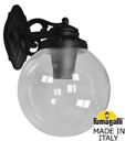 Fumagalli Bisso/G250 G25.131.000.AXE27DN Светильник консольный уличный на стену с 1 фонарем 360 мм (корпус черный, плафон прозрачный)